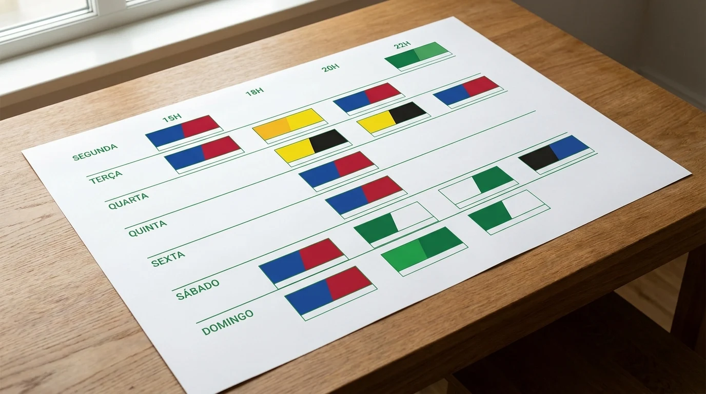 Grade de programacao de futebol ao vivo mostrando varios jogos da semana